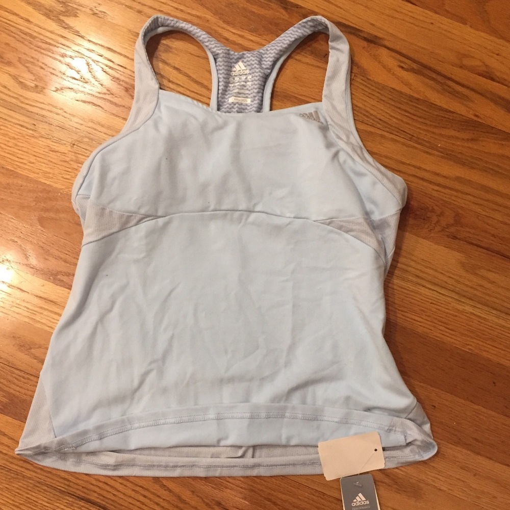 Adidas Racerback Tank- Bra Top Light Blue - XL NWT